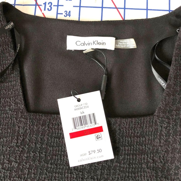 NWT -CALVIN KLEIN - Black Tulip Sleeve Blouse - Picture 4 of 4